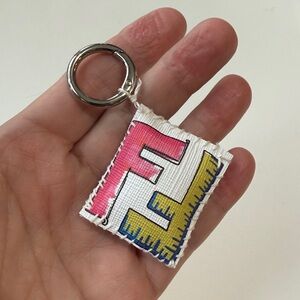 Fendi 🆙cycled Vibrant Pink Green hand stitched pillow clip